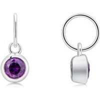 Argento February Birthstone Crystal Pendant Charm - Silver