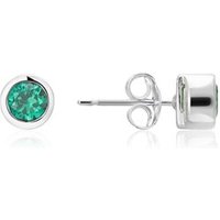 Argento May Birthstone Crystal Earrings - Silver