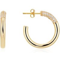 Argento Recycled Gold Crystal Orb Large Hoop Earrings - Gold