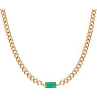 Over and Over Gold and Green Chain Necklace - 40cm