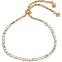 Over and Over Gold Crystal Pull Bracelet - Adjustable