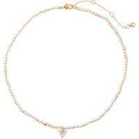 Kate Spade New York Gold Pearl Crystal Heart Necklace - 49cm