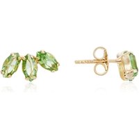 Argento Recycled Gold and Green Crystal Cluster Earrings - Gold