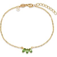 Argento Recycled Gold and Green Crystal Cluster Bracelet - 17cm