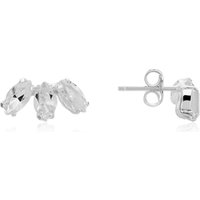 Argento Recycled Silver Crystal Cluster Earrings - Silver