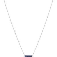 Argento Silver Rectangle Blue Necklace - 40cm
