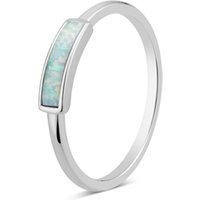 Argento Silver Rectangle Opal Ring - 52