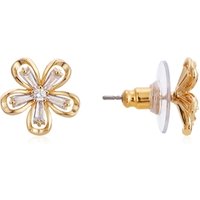 August Woods Gold Floral Crystal Stud Earrings - Gold