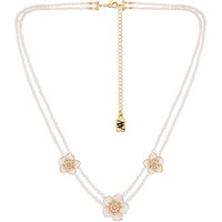 August Woods Gold and White Flower Pearl Strand Necklace - 41cm