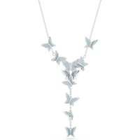 Swarovski Lilia Y Blue Butterfly Necklace - Silver