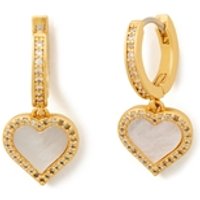 Kate Spade New York Gold Mother Of Pearl Heart Huggie Earrings - Gold