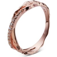 Argento Rose Gold Double Layer Organic Crystal Ring - 58