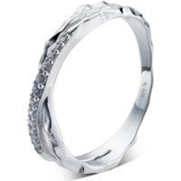 Argento Silver Double Layer Organic Crystal Ring - 50