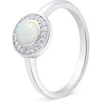 Argento Silver Opal Halo Ring - 50