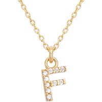 Argento Recycled Gold Letter Cubic Zirconia Necklace - Letter F