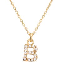 Argento Recycled Gold Letter Cubic Zirconia Necklace - Letter B