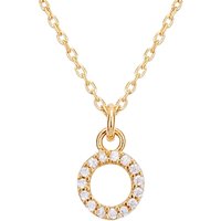 Argento Recycled Gold Letter Cubic Zirconia Necklace - Letter O