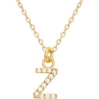 Argento Recycled Gold Letter Cubic Zirconia Necklace - Letter Z