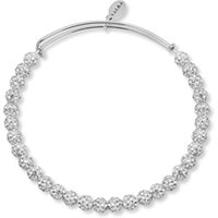 Karma Silver Crystal Disco Ball Bangle - Silver