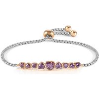 Nomination Milleluci Purple Crystal Hearts Bracelet - 14cm