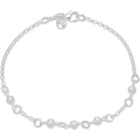 Argento Recycled Silver Pearl Chain Bracelet - 19cm