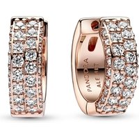 Pandora Rose Gold Chunky Crystal Hoop Earrings