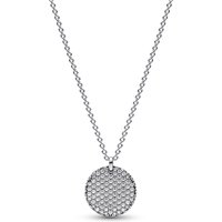 Pandora Silver Crystal Disc Necklace