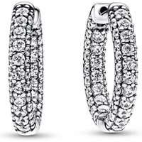 Pandora Silver Crystal Hoop Earrings - Silver