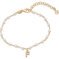 Argento Gold Letter Pearl Bracelet - F