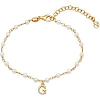 Argento Gold Letter Pearl Bracelet - G