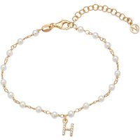 Argento Gold Letter Pearl Bracelet - H