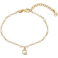 Argento Gold Letter Pearl Bracelet - Q