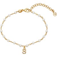 Argento Gold Letter Pearl Bracelet - S