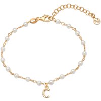 Argento Gold Letter Pearl Bracelet - C
