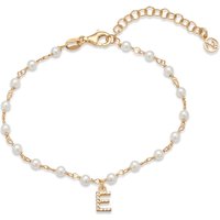 Argento Gold Letter Pearl Bracelet - E