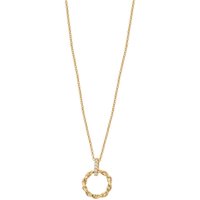 Argento Gold Twist Crystal Circle Pedant Necklace - 41cm