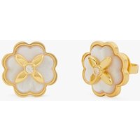 Kate Spade New York Gold Mother Of Pearl Flower Earrings - Gold