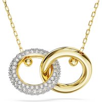 Swarovski Dextera Gold Interlocking Loop Pendant Necklace - 45cm