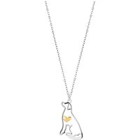 Argento Silver Dog With Gold Heart Necklace - 40cm