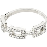 Pilgrim Silver Coby Recycled Crystal Links Ring - Silver