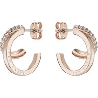 Ted Baker Rose Gold Helias Crystal Double Hoop Earrings - Rose Gold