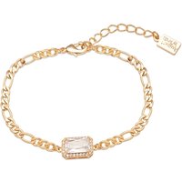 August Woods Gold Rectangular Crystal Chain Bracelet - 18cm