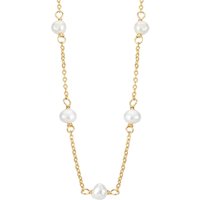 Argento Gold Classic Pearl Chain Necklace - 40cm