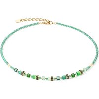 Coeur De Lion Gold Green Mini Cubes Necklace - Silver