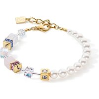 Coeur De Lion Gold Tone Pearl and Pastels Cubed Bracelet - Gold