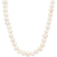 Over and Over Silver Mens Freshwater Pearl Necklace - Silver