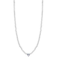 Argento Silver Pearl Heart CZ Necklace - Silver
