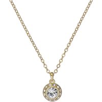 Ted Baker Soltell Gold Solitaire Sparkle Halo Necklace - 49cm