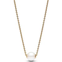 Pandora Treated Freshwater Cultured Pearl Collier Gold Necklace - 45cm