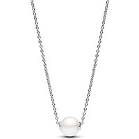 Pandora Treated Freshwater Cultured Pearl Collier Silver Necklace - 45cm